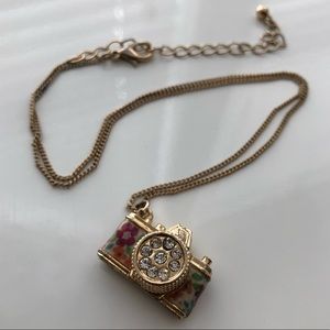 Forever 21 Floral Camera Necklace